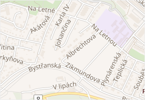 Albrechtova v obci Teplice - mapa ulice