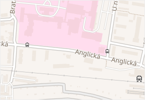 Anglická v obci Teplice - mapa ulice