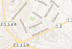 Arbesova v obci Teplice - mapa ulice