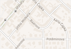 Baarova v obci Teplice - mapa ulice