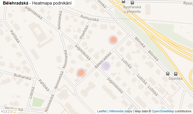 Mapa Bělehradská - Firmy v ulici.