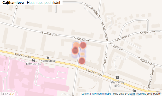 Mapa Cajthamlova - Firmy v ulici.