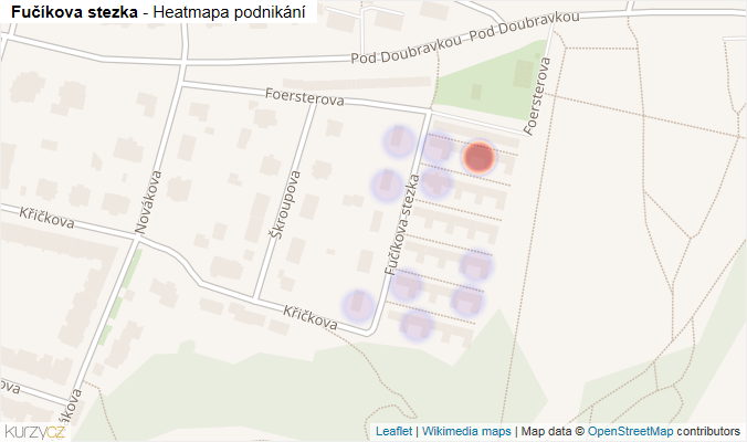 Mapa Fučíkova stezka - Firmy v ulici.