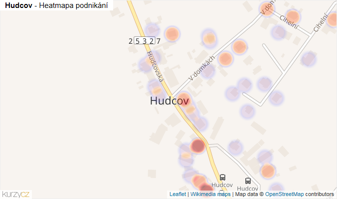 Mapa Hudcov - Firmy v části obce.