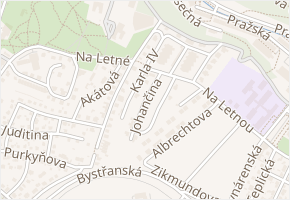 Johančina v obci Teplice - mapa ulice