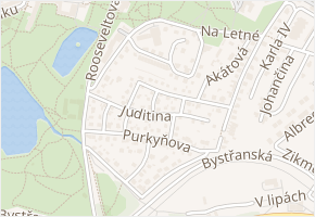 Juditina v obci Teplice - mapa ulice
