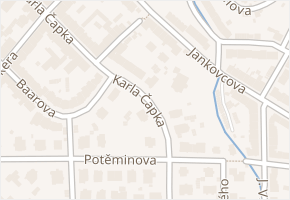 Karla Čapka v obci Teplice - mapa ulice
