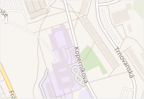 Koperníkova v obci Teplice - mapa ulice