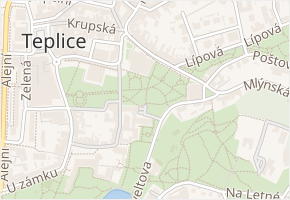 Lázeňský sad v obci Teplice - mapa ulice