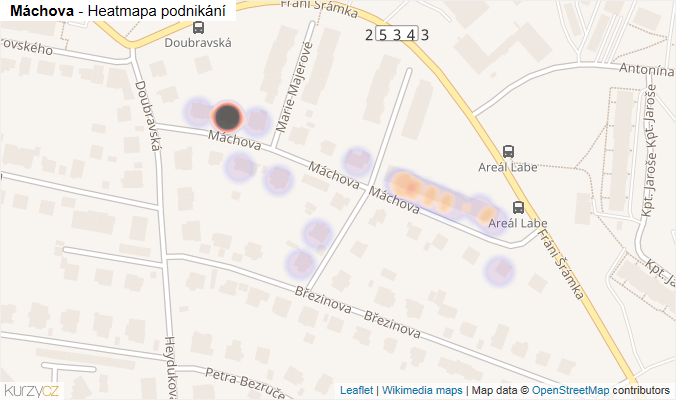 Mapa Máchova - Firmy v ulici.