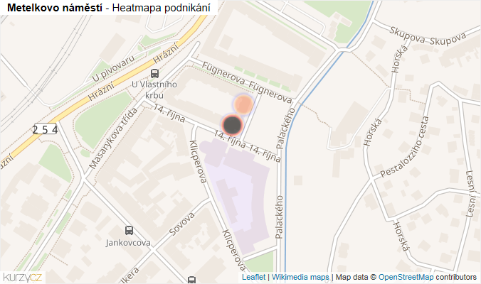 Mapa Metelkovo náměstí - Firmy v ulici.