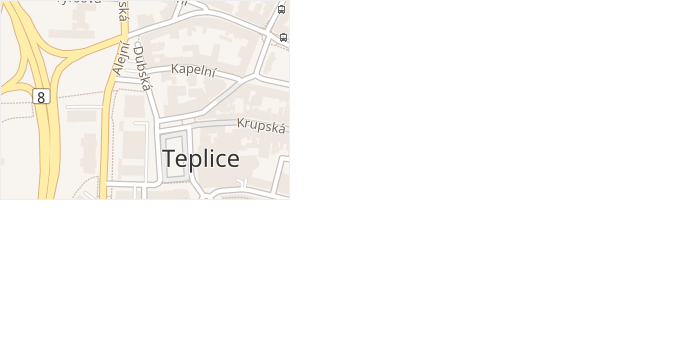 Mühligova v obci Teplice - mapa ulice