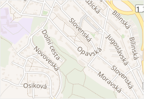 Opavská v obci Teplice - mapa ulice