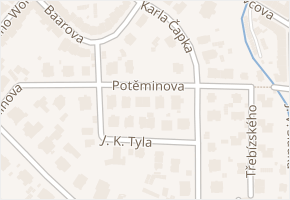 Potěminova v obci Teplice - mapa ulice