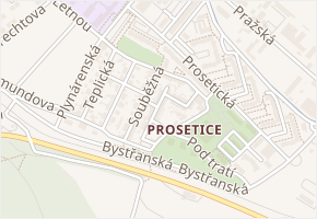 Průřezná v obci Teplice - mapa ulice
