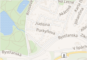 Purkyňova v obci Teplice - mapa ulice