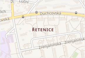 Řetenice v obci Teplice - mapa části obce
