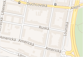 Ruská v obci Teplice - mapa ulice