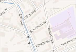 Scheinerova v obci Teplice - mapa ulice
