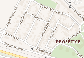 Souběžná v obci Teplice - mapa ulice