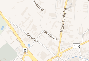 Svahová v obci Teplice - mapa ulice