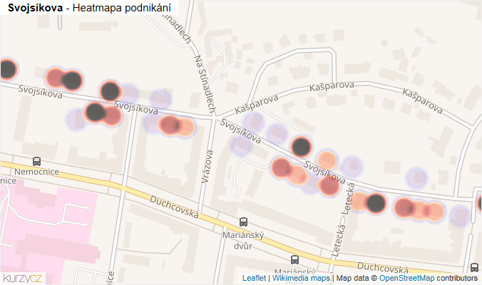Mapa Svojsíkova - Firmy v ulici.