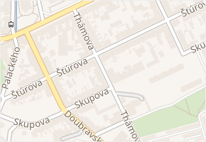 Thámova v obci Teplice - mapa ulice