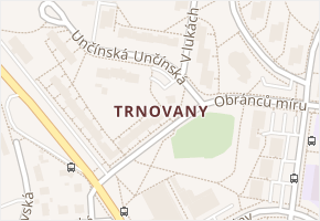 Trnovany v obci Teplice - mapa části obce