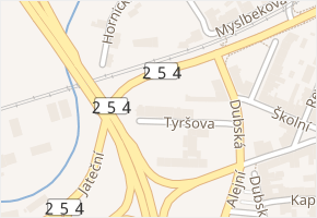 Tyršova v obci Teplice - mapa ulice