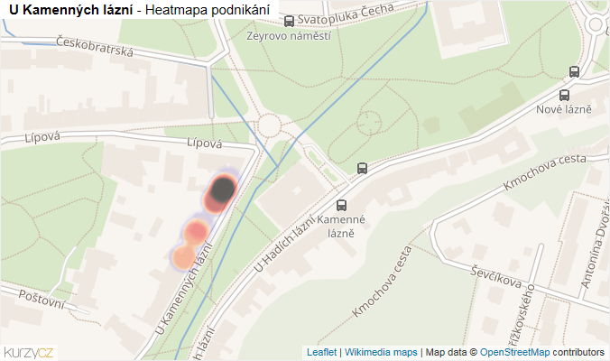 Mapa U Kamenných lázní - Firmy v ulici.