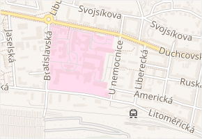 U nemocnice v obci Teplice - mapa ulice