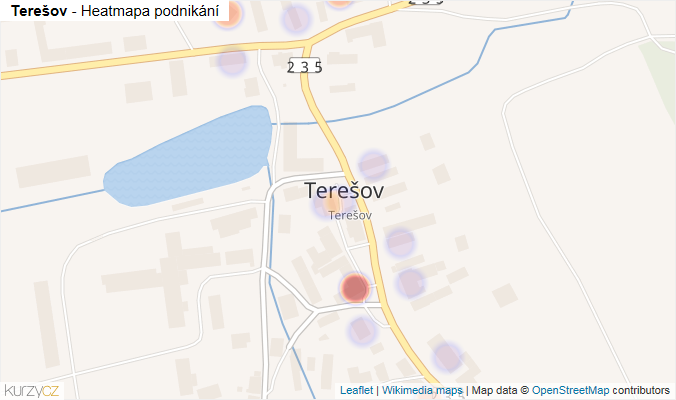 Mapa Terešov - Firmy v části obce.