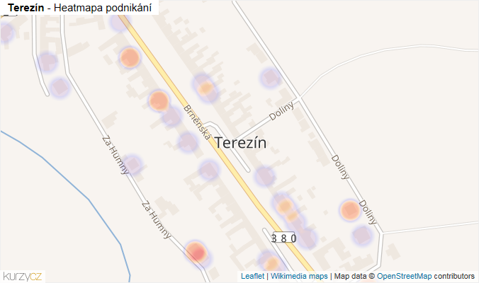 Mapa Terezín - Firmy v části obce.