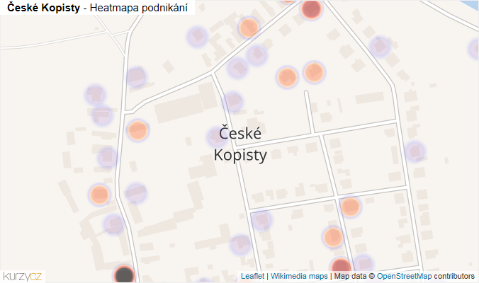 Mapa České Kopisty - Firmy v části obce.