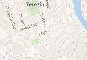 Legií v obci Terezín - mapa ulice