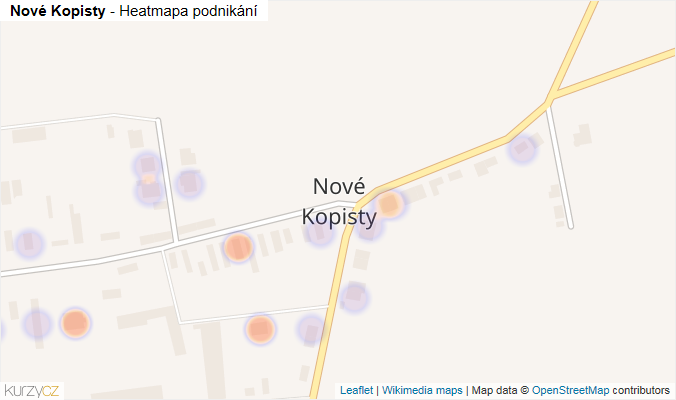 Mapa Nové Kopisty - Firmy v části obce.