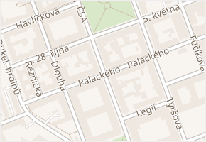 Palackého v obci Terezín - mapa ulice