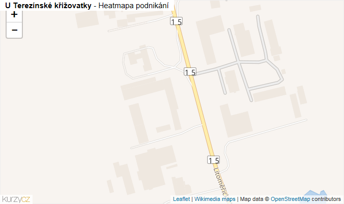 Mapa U Terezínské křižovatky - Firmy v ulici.