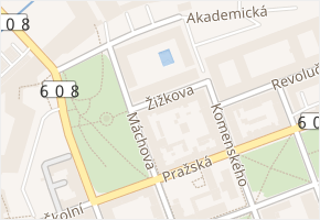 Žižkova v obci Terezín - mapa ulice