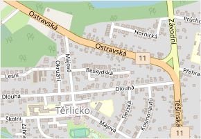 Beskydská v obci Těrlicko - mapa ulice