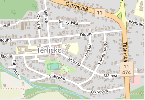 Májová v obci Těrlicko - mapa ulice