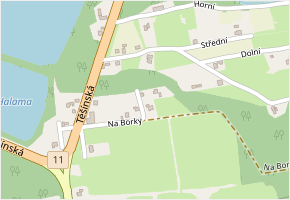 Na Borky v obci Těrlicko - mapa ulice