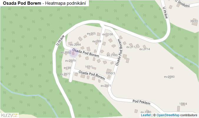 Mapa Osada Pod Borem - Firmy v ulici.