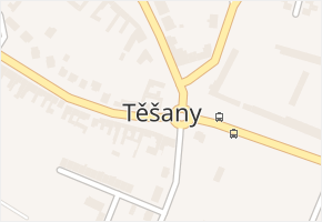 Těšany v obci Těšany - mapa části obce