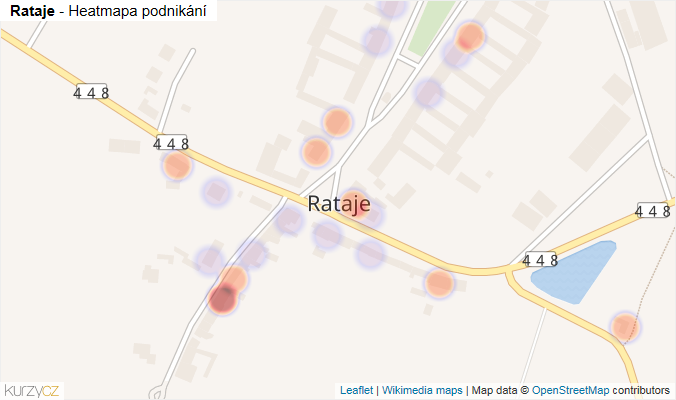Mapa Rataje - Firmy v části obce.