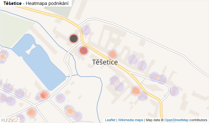 Mapa Těšetice - Firmy v části obce.