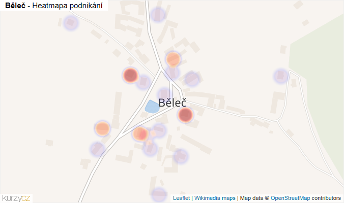 Mapa Běleč - Firmy v části obce.