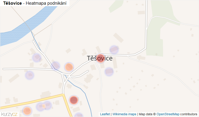 Mapa Těšovice - Firmy v části obce.
