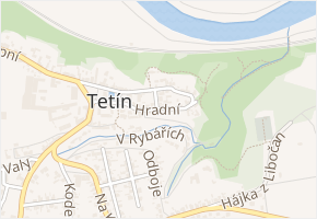 Hradní v obci Tetín - mapa ulice