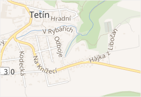 Na Průhonech v obci Tetín - mapa ulice